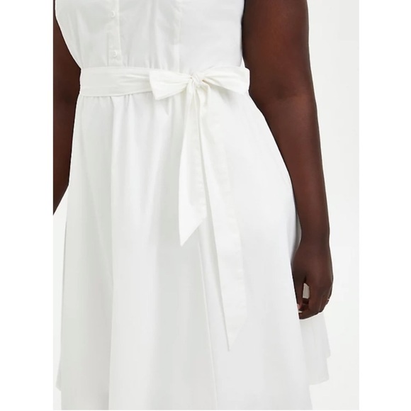 Torrid size 4 WHITE POPLIN COLLARED SHIRTDRESS - Picture 4 of 12
